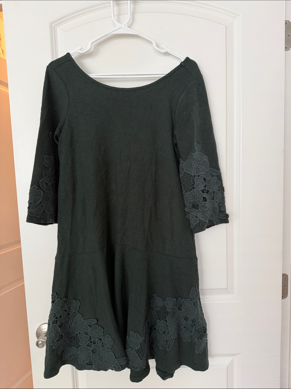 Maeve drop waist emerald green cotton dress